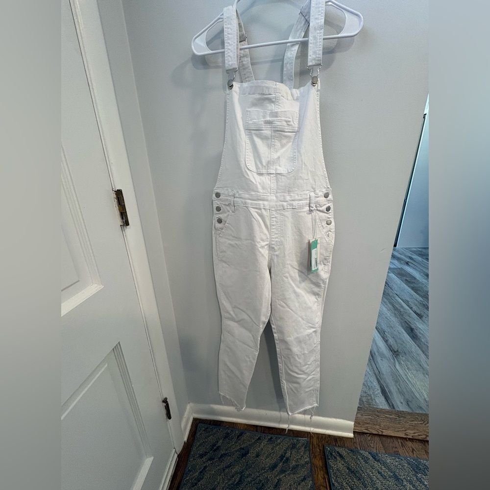 Judy Blue Classic White Denim Overalls